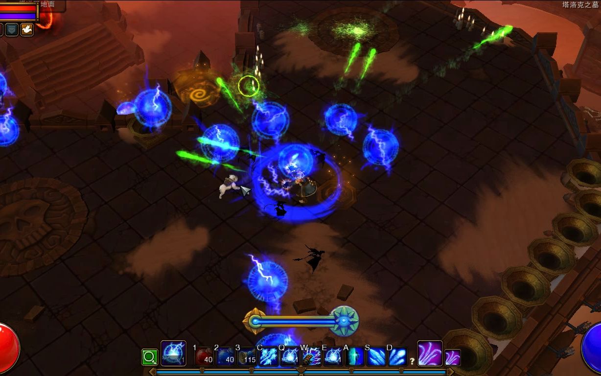 《火炬之光2》无脑纯左键,安逸过塔墓,最强毒弹电球法师build