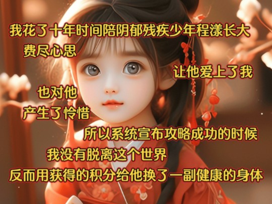 [图]《脱离积分》我花了十年时间陪阴郁残疾少年程漾长大，费尽心思让他爱上了我。也对他，产生了怜惜。所以系统宣布攻略成功的时候，我没有脱离这个世界。反而用获得的积分给他