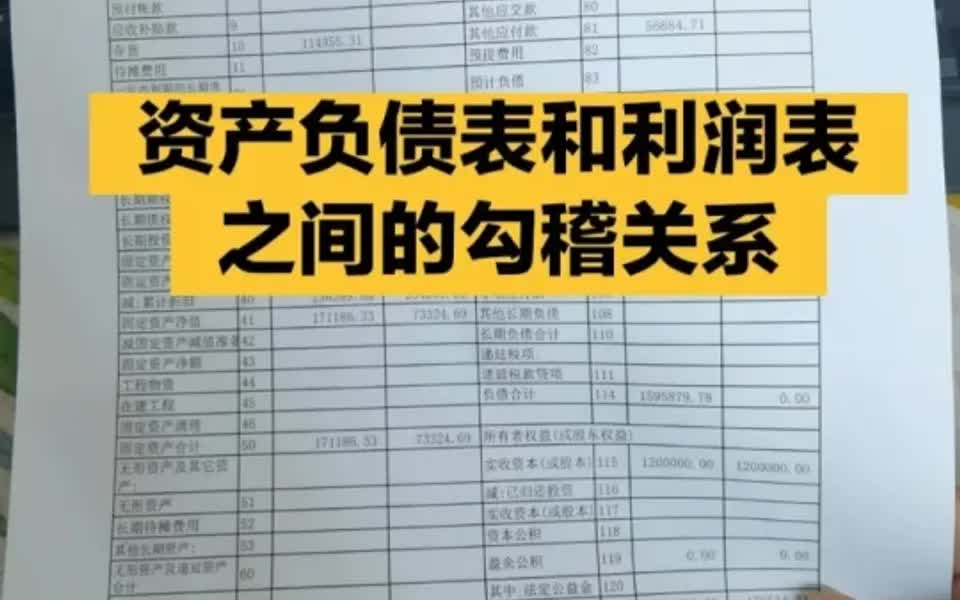 会计实操:资产负债表和利润表之间的勾稽关哔哩哔哩bilibili