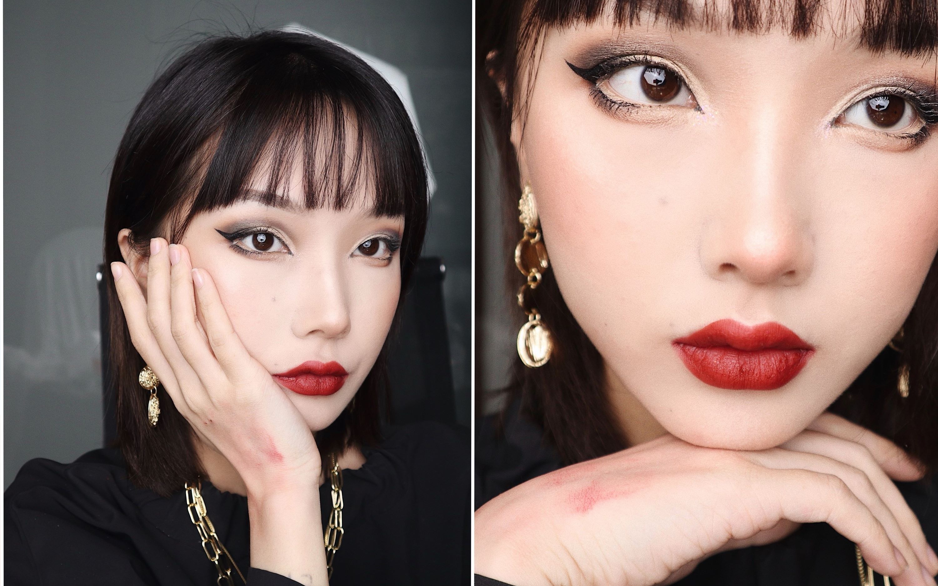 【大树】黑金截断式眼妆|新手如何画cut crease|超a日常欧美妆