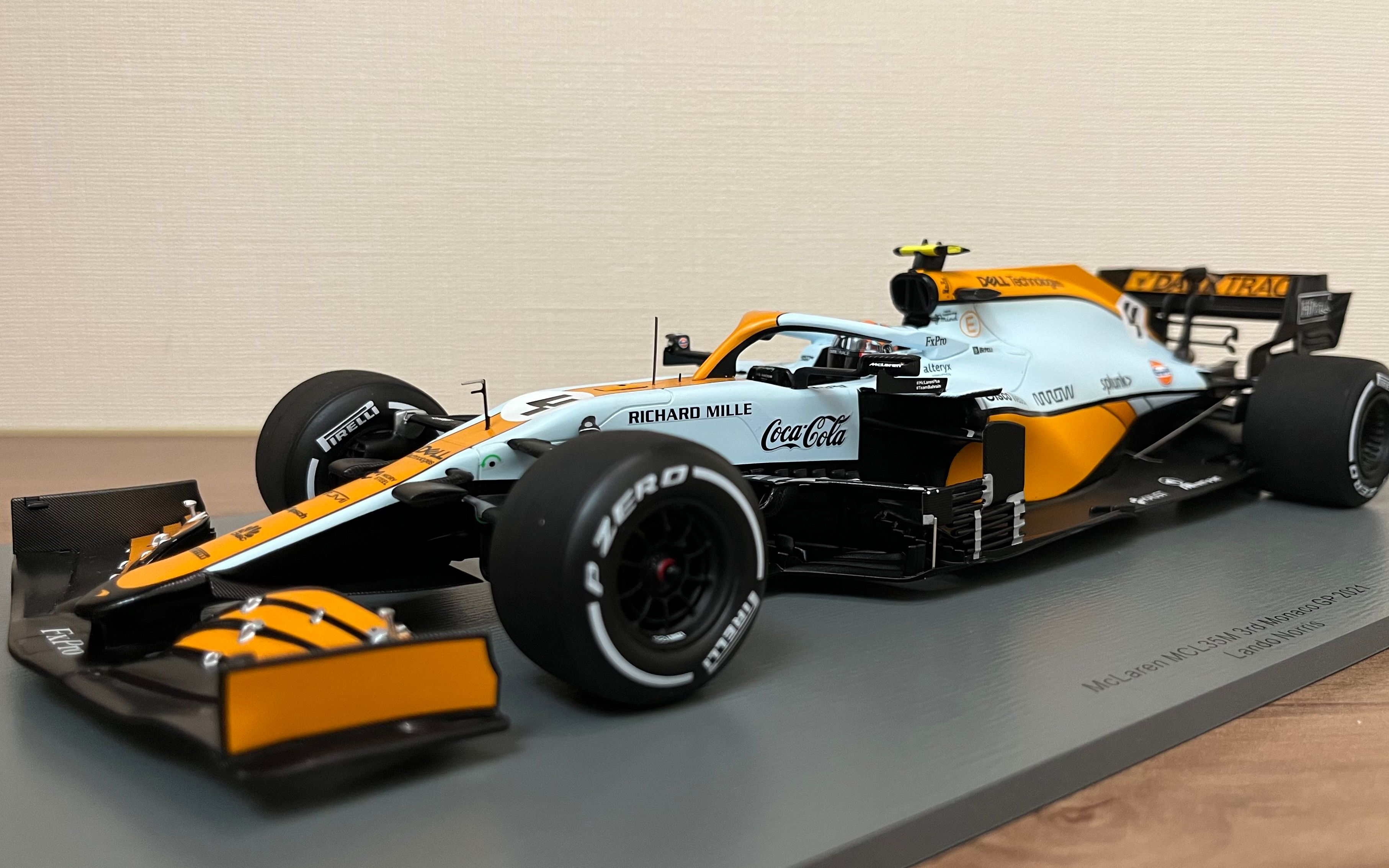 活动作品f1模型可能是21赛季最好看的一台车迈凯伦mcl35m海湾石油涂装