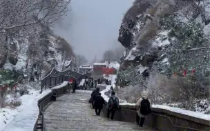 Download Video: 山高路远腿抖，却看到了不一样的风景❄️#泰山#2023冬天第一场雪 #冬天该有的样子