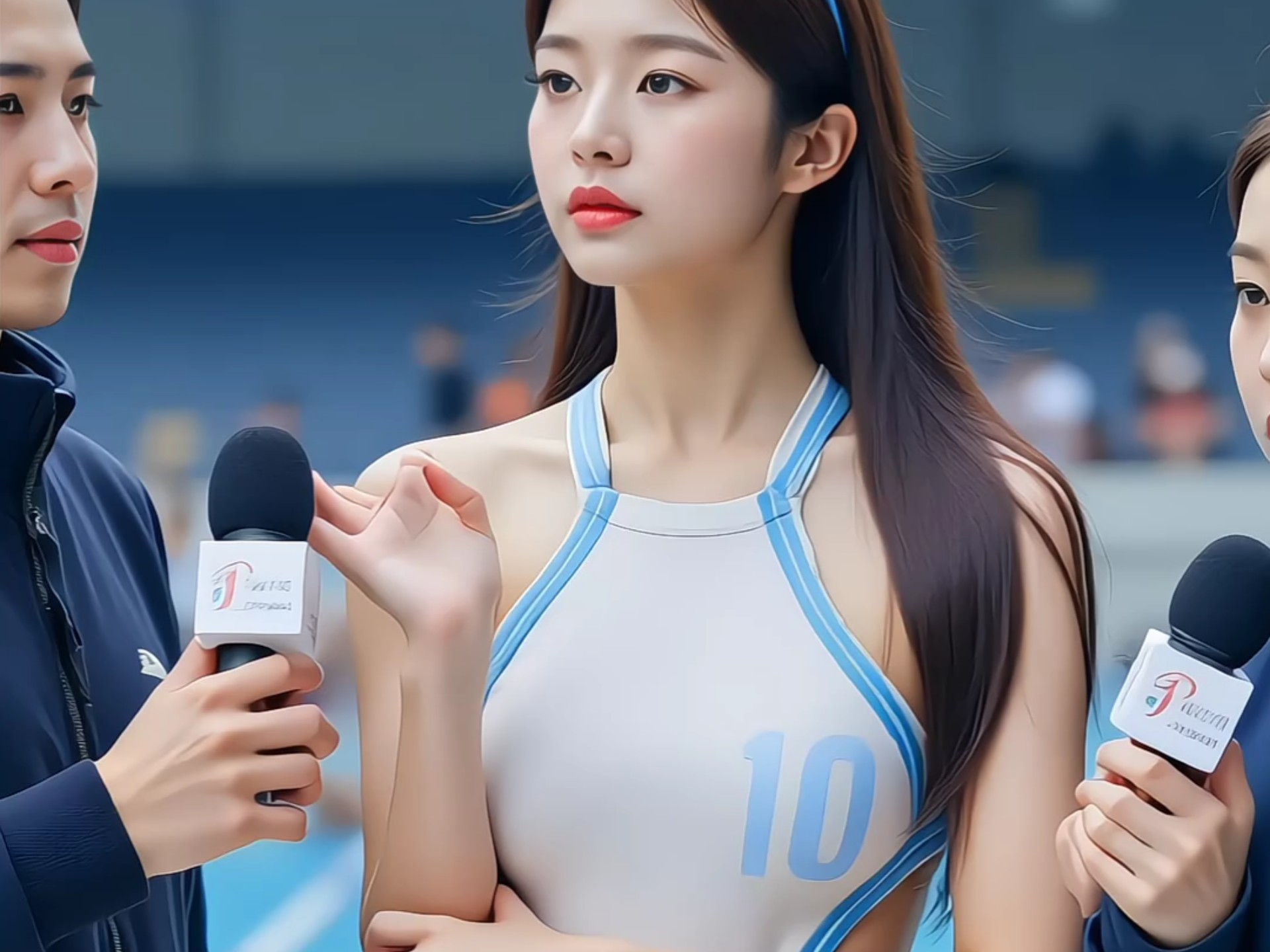 韩国漂亮的女游泳队员现场舞蹈