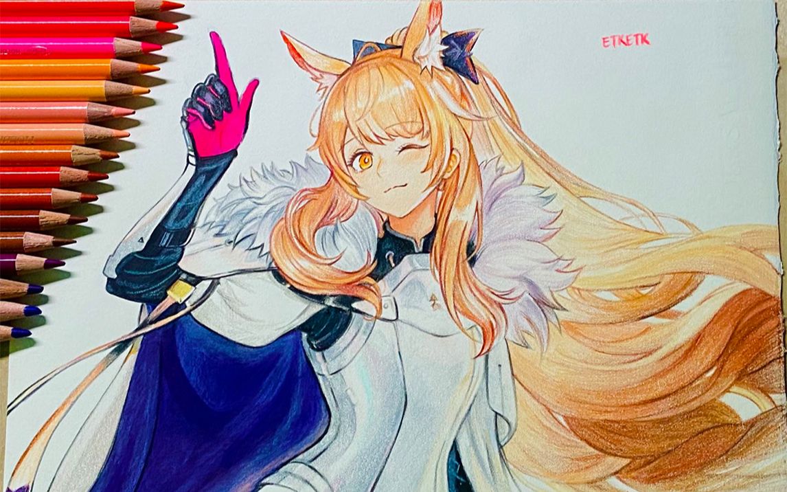 【明日方舟·圣临荣光】【手绘】边唱歌边画一个漂亮小姐姐瑕光哦