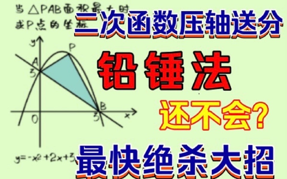 二次函数最快绝杀大招【铅垂法】秒杀三角形面积最值!哔哩哔哩bilibili