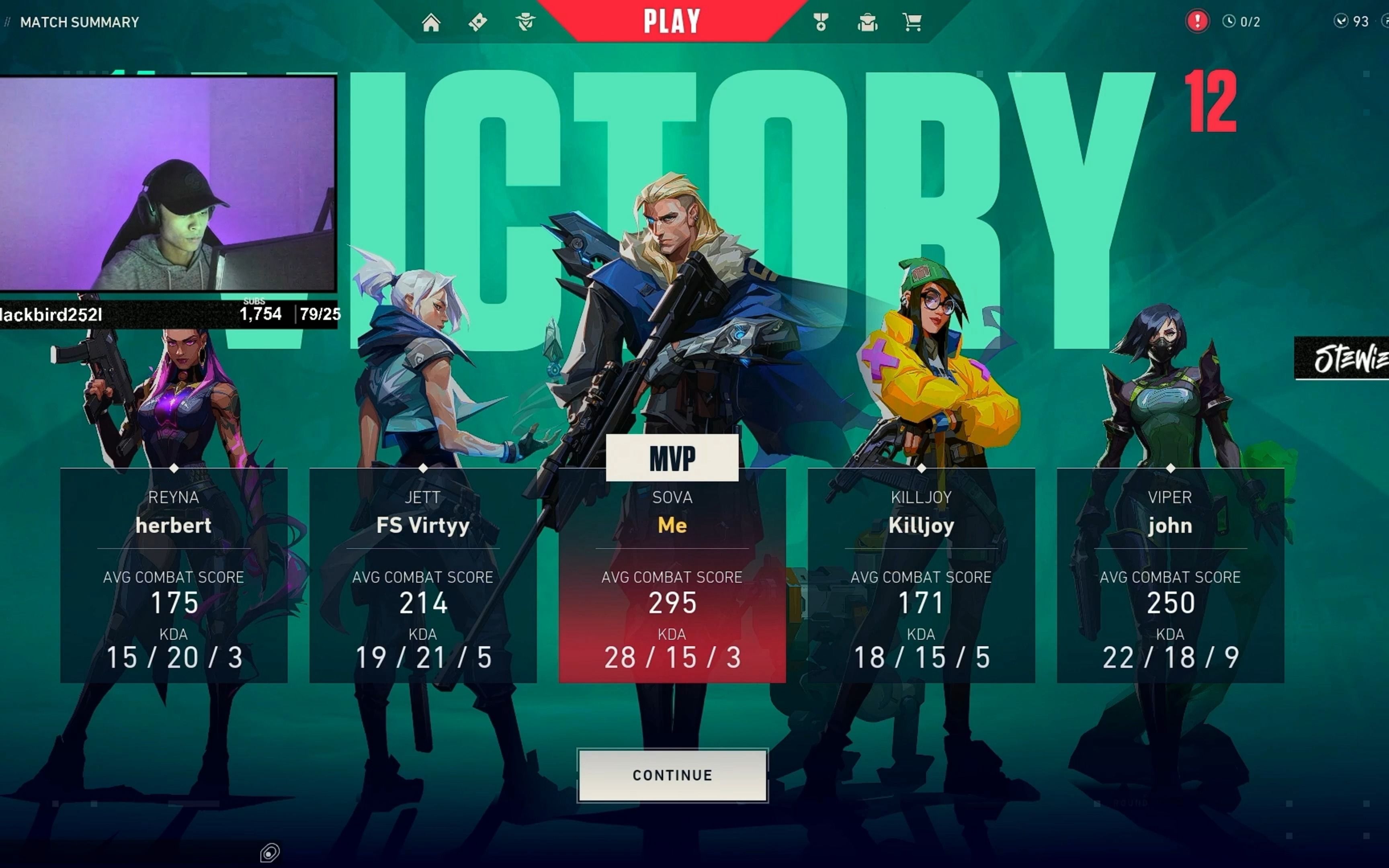 【valorant】【无畏契约】stewie2k 极地寒港 苏法sova第一视角 19-10