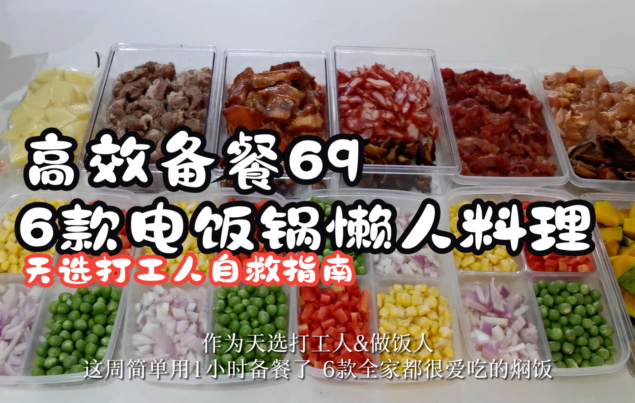 上班族妈妈高效备餐69电饭锅6款焖饭合集/不开火料理/天选做饭人打工族的自救指南/羊肉手抓饭番茄排骨焖饭/咖喱土豆牛腩饭/窝蛋牛肉饭/腊味饭/南瓜鸡肉...