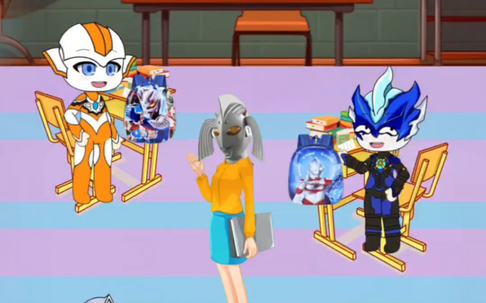 小奥特曼上课玩箩卜玩具被老师发现