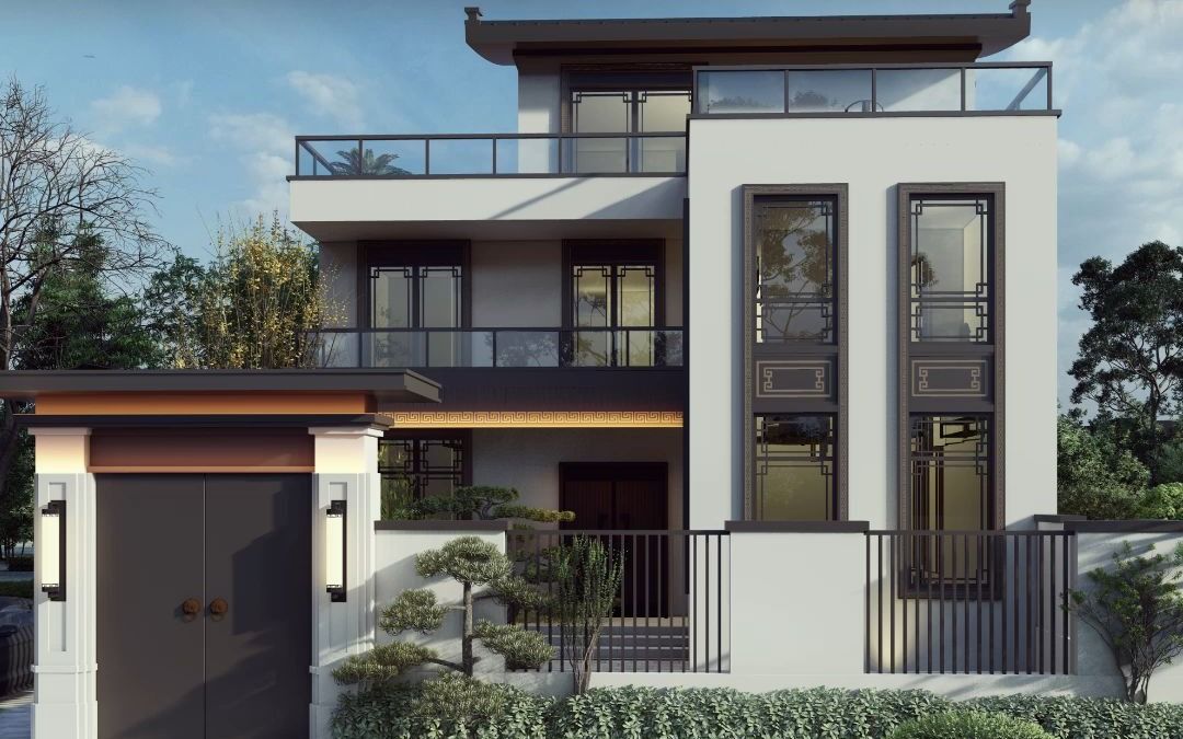 国风韵味静雅新中式农村中式合院设计