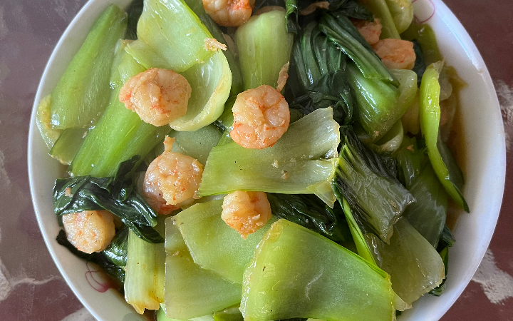 青菜炒虾仁