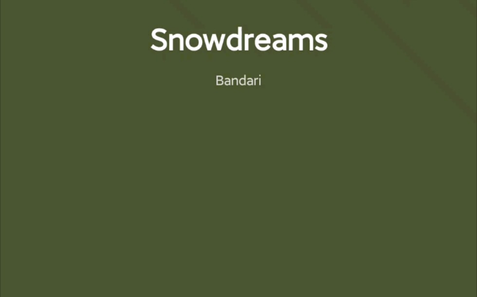 [图]每日音乐推荐--《Snowdreams》中文名《雪的梦幻》