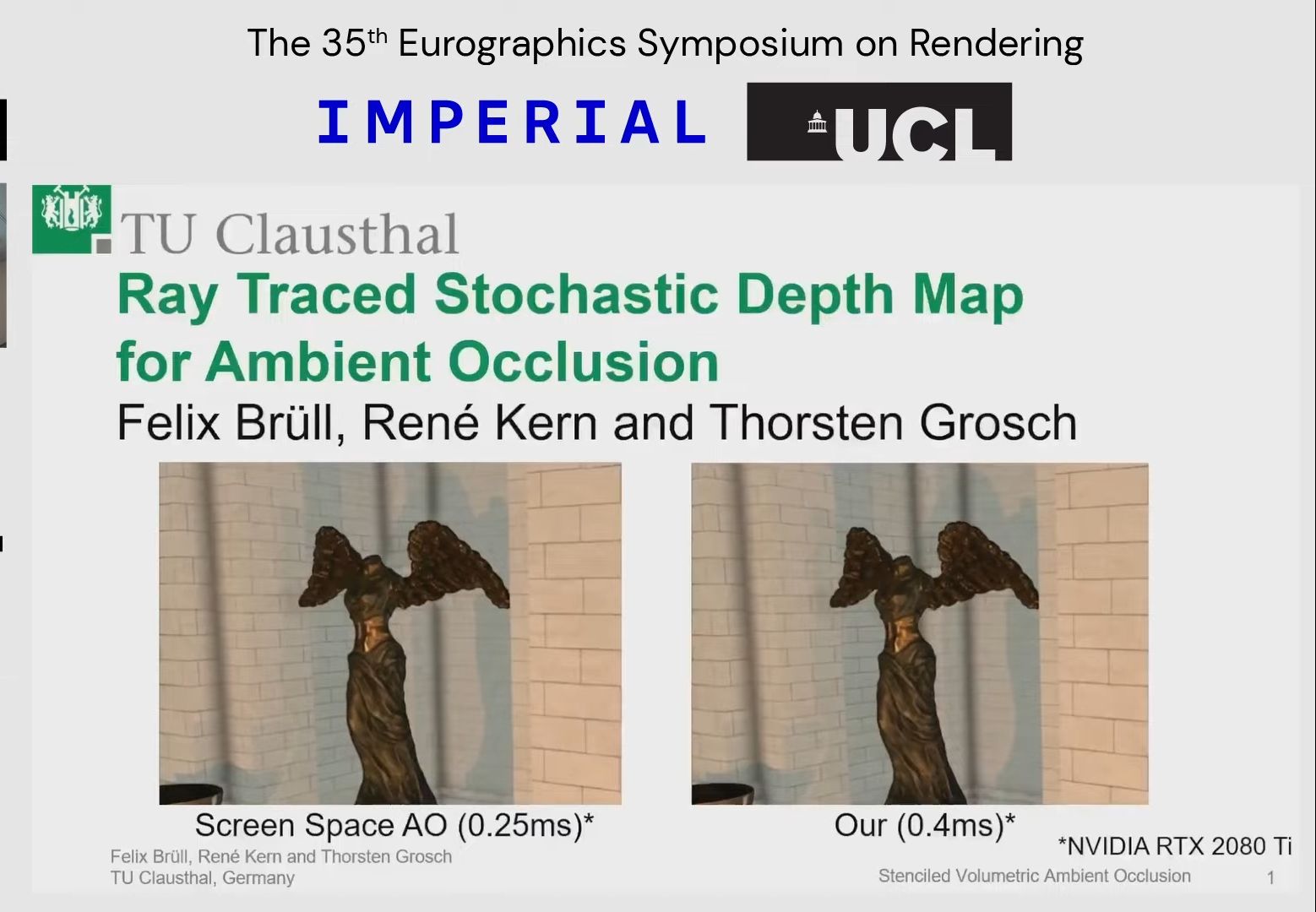 EGSR2024: Ray Traced Stochastic Depth Map for Ambient Occlusion哔哩哔哩bilibili