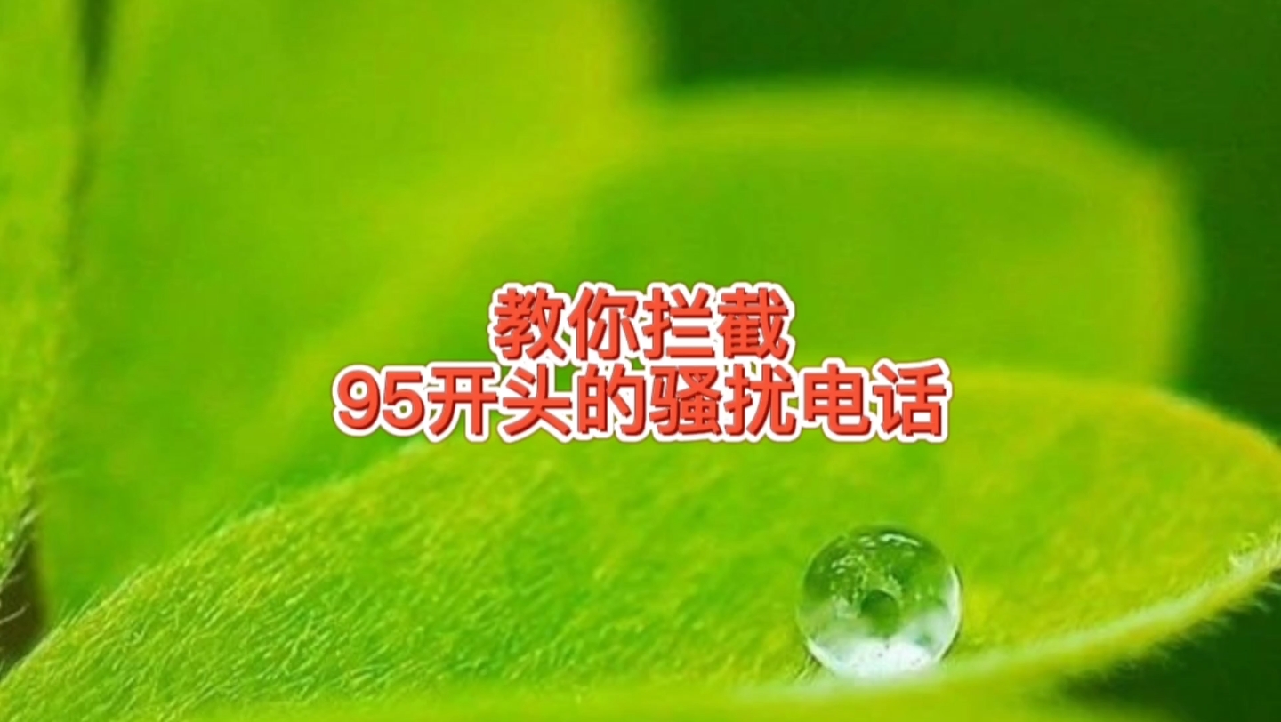 骚扰电话很头疼,大叔教你拦截95开头的骚扰电话,简单好操作哔哩哔哩bilibili