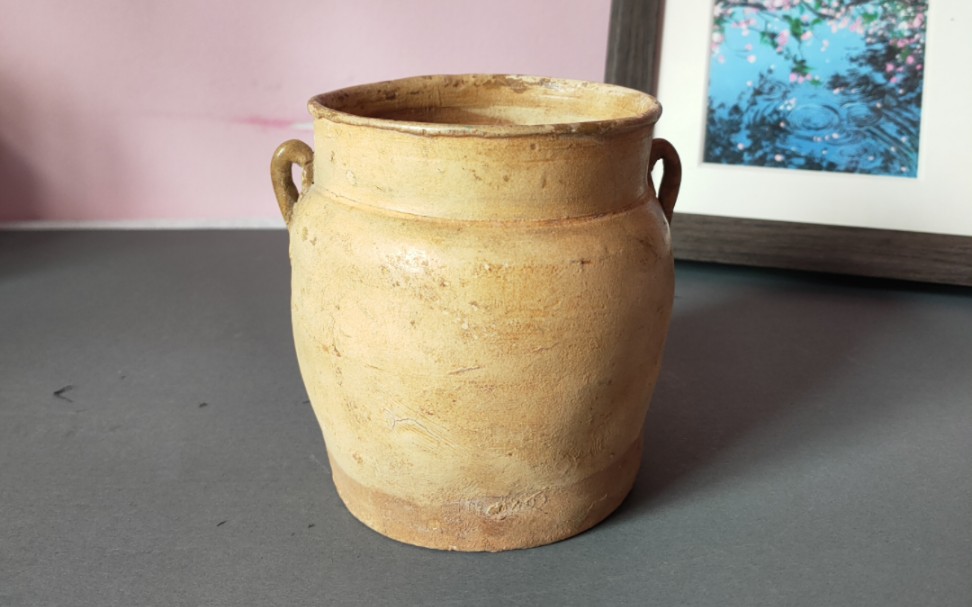 长沙窑青釉双系罐