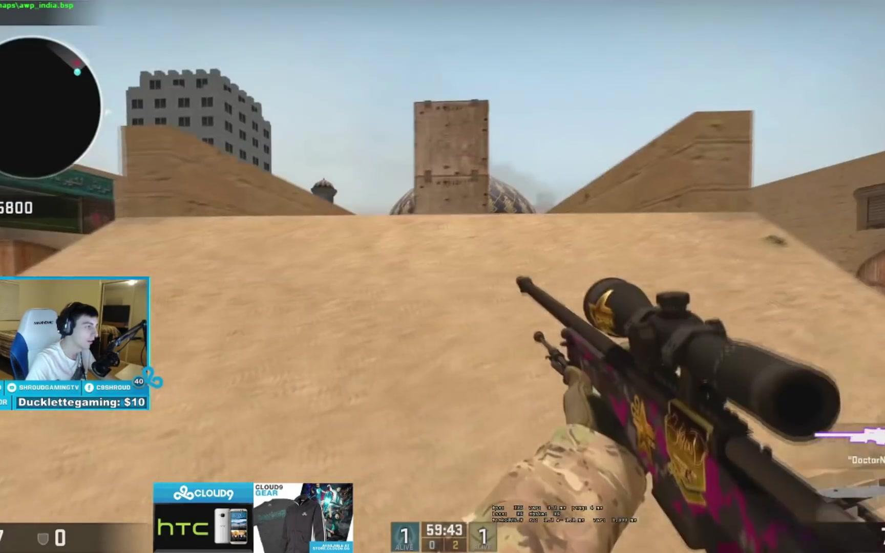 【cs:go】天选之人shroud cs单挑视频 神级操作