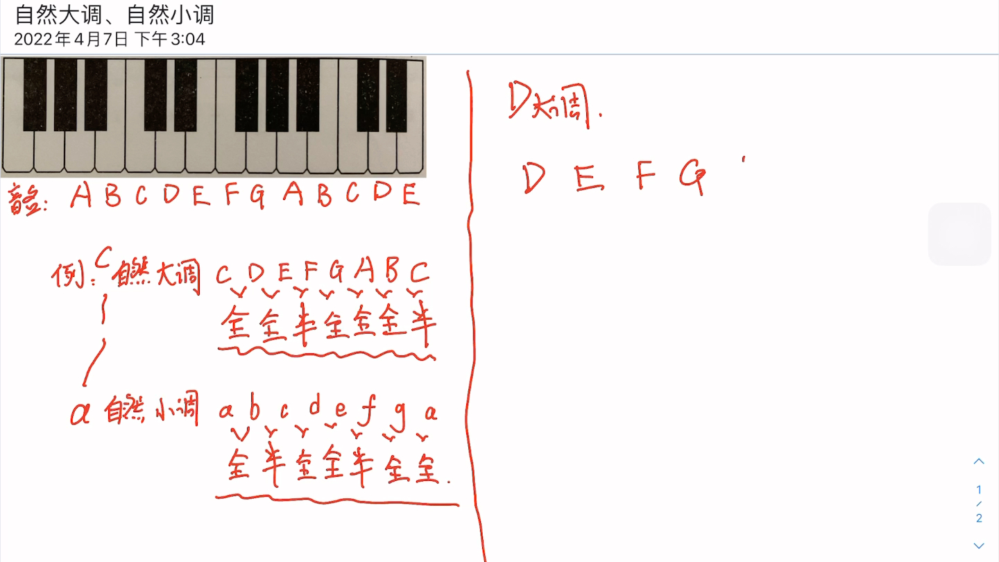 乐理入门小课堂 第七课 自然大调、自然小调哔哩哔哩bilibili