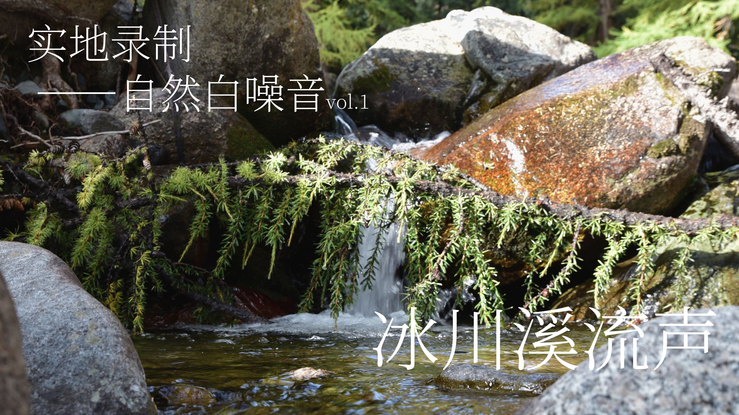 【冰川溪流声·1小时实景非循环】雪山下的清凉｜专注｜工作｜助眠｜大自然自习室｜空旷森林