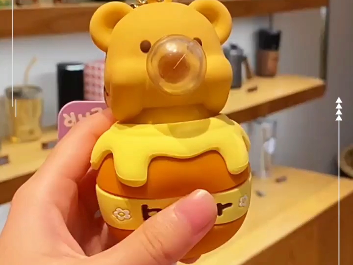 蜜罐小熊吹泡泡解压钥匙扣