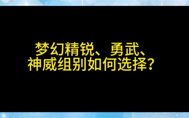 梦幻手游精锐、勇武、神威三个组别如何选择?梦幻西游手游