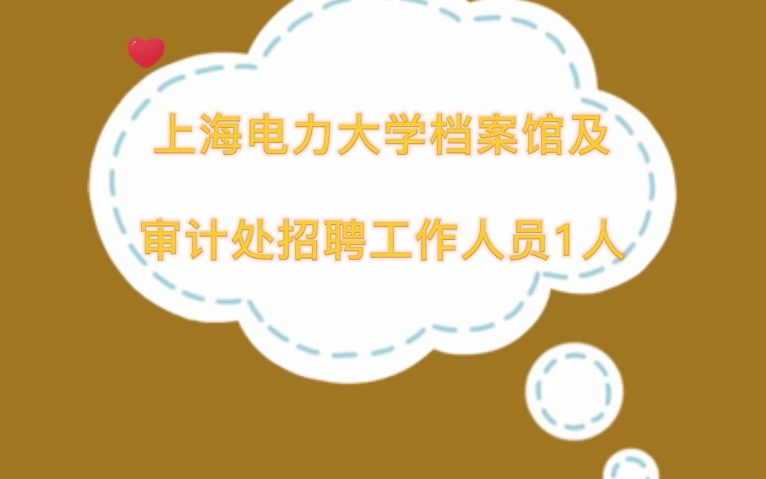 上海电力大学档案馆及审计处招聘工作人员1人哔哩哔哩bilibili