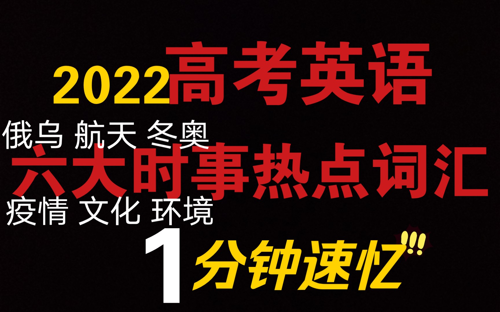 2022高考英语六块时事热点词汇 1分钟速过哔哩哔哩bilibili