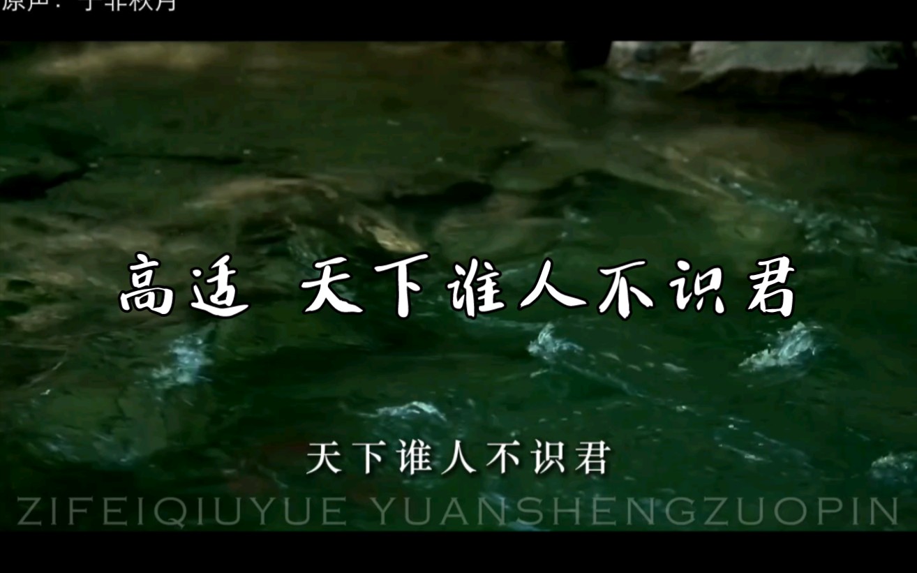 高适,老年得志,莫愁前路无知己,天下谁人不识君