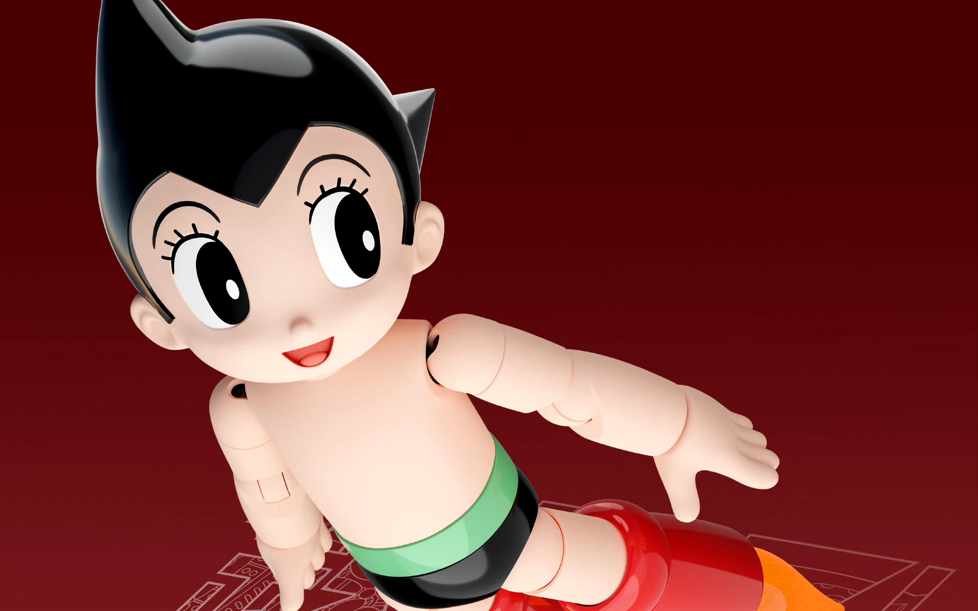 创模玩 铁臂阿童木 30cm 免胶拼装模型