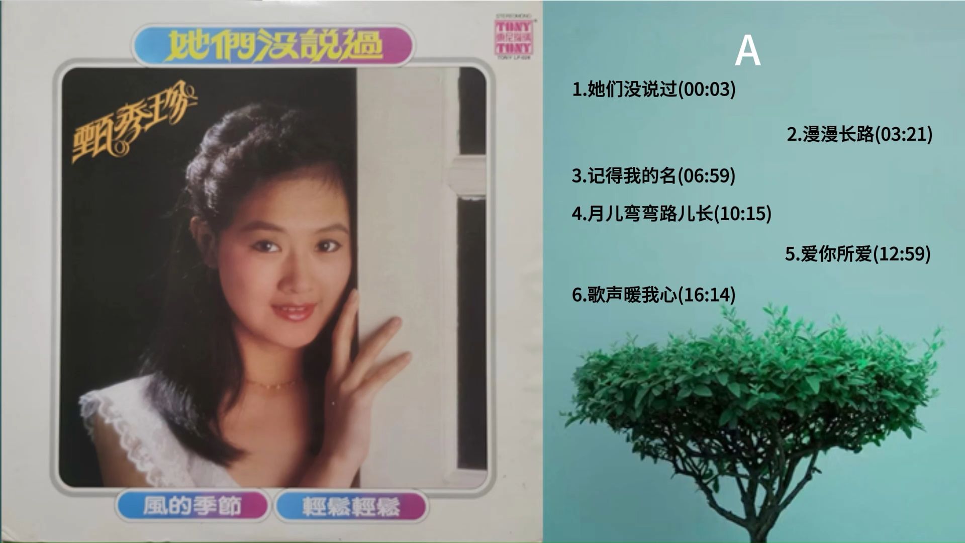 甄秀珍《她们没说过》黑胶唱片专辑内录,无损音质,黑胶模拟味的享受