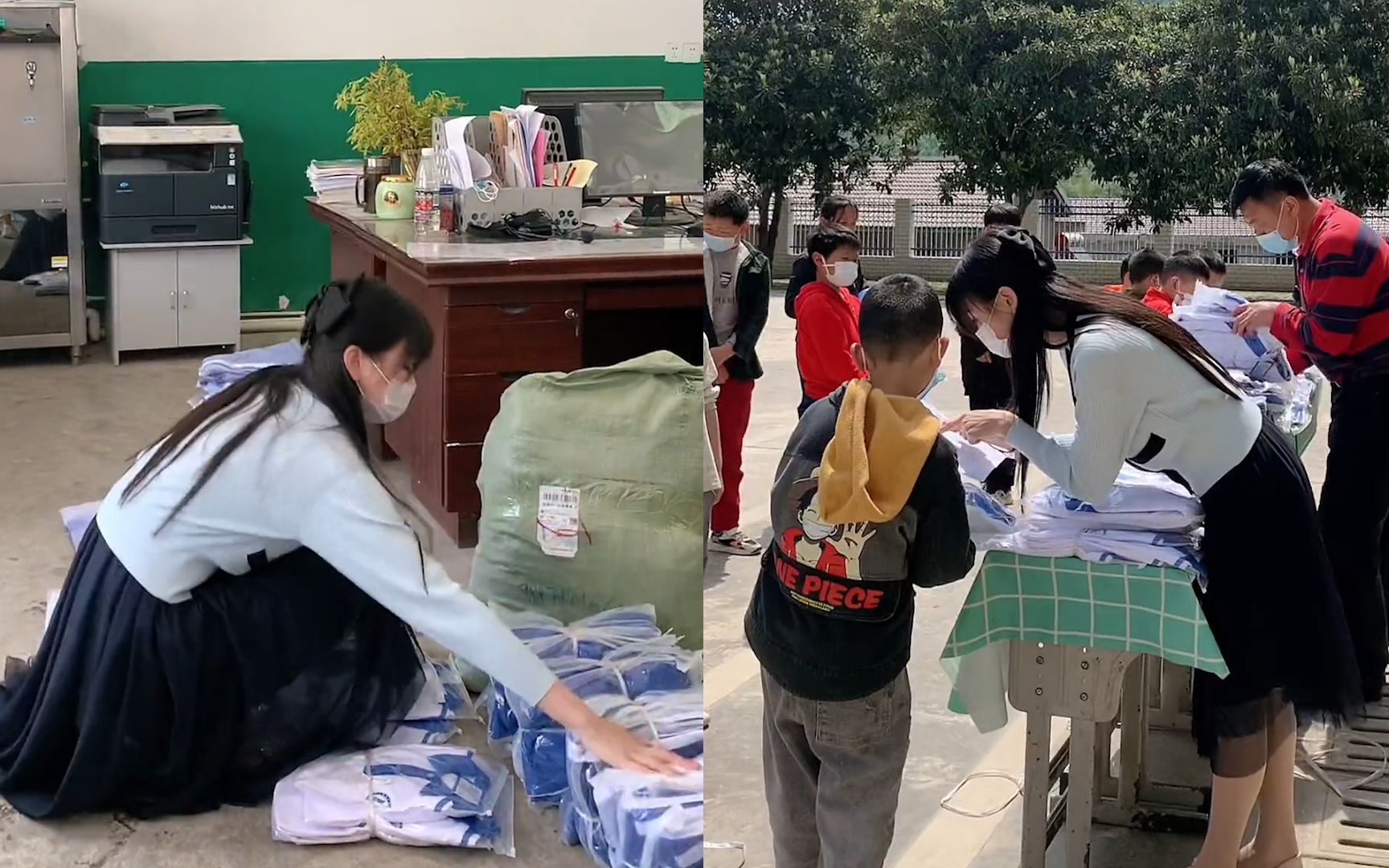 [图]老师自费给学生买校服，自己的学生自己宠，网友：最美支教女老师