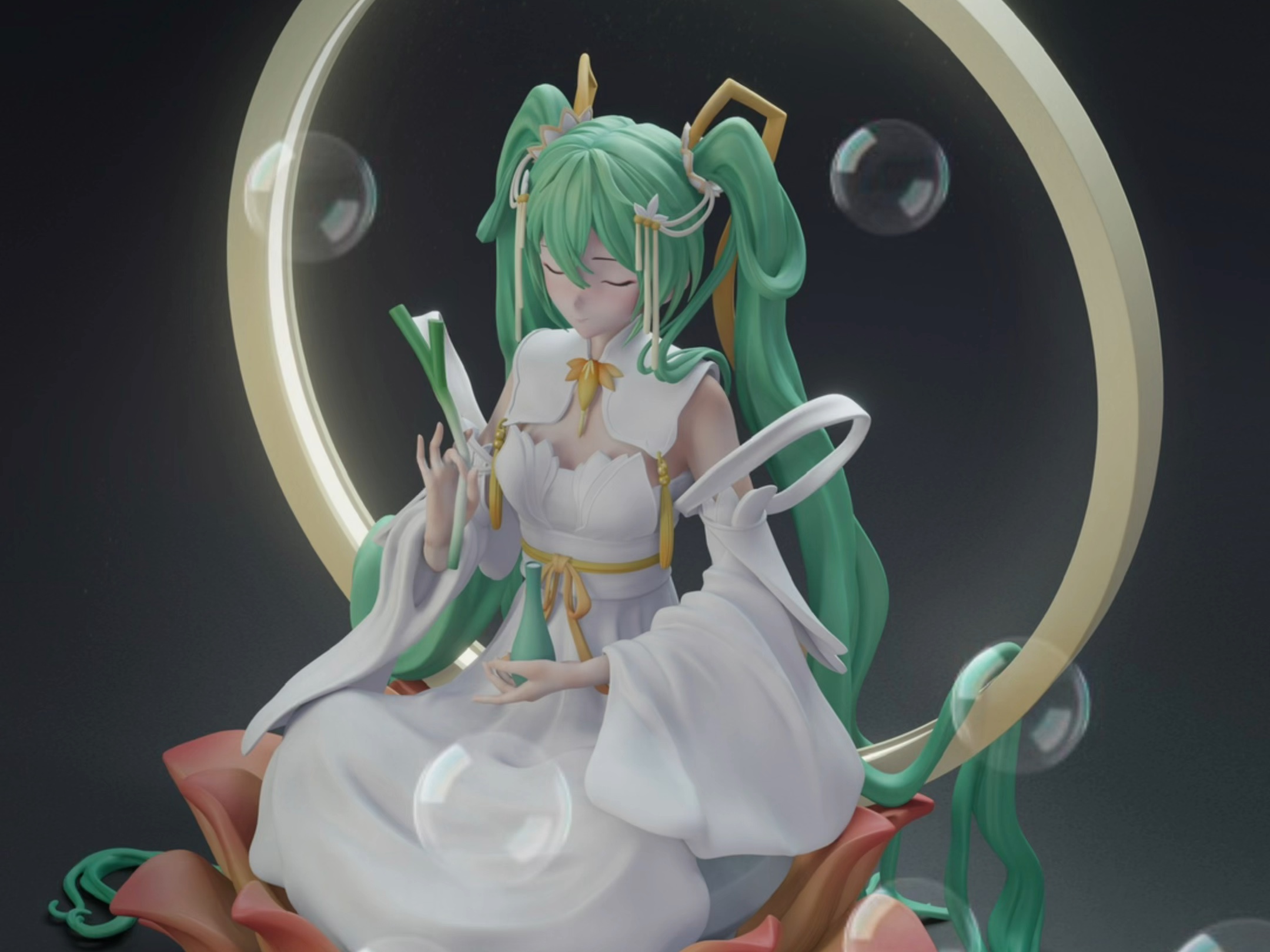 初音 观音1/6比例—潮社studio尺寸: h:27cm w:26cm d:22cm材料:高级
