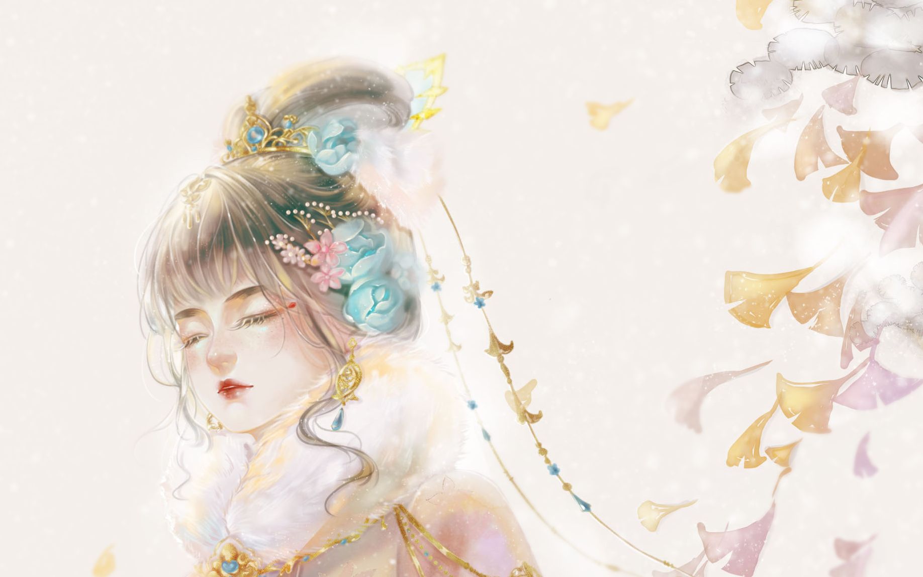 板绘奇迹暖暖松雪伴诗板绘绘制过程
