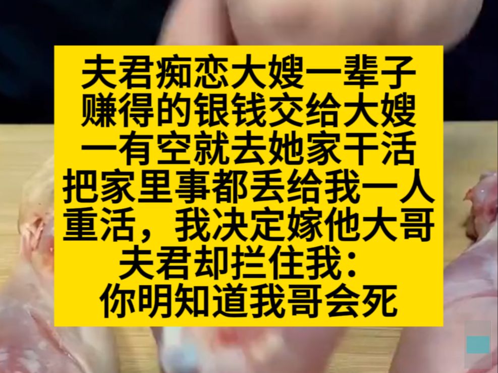 夫君痴恋大嫂一辈子,我却被活活累死,重生后我决定做寡妇,小说推荐哔哩哔哩bilibili