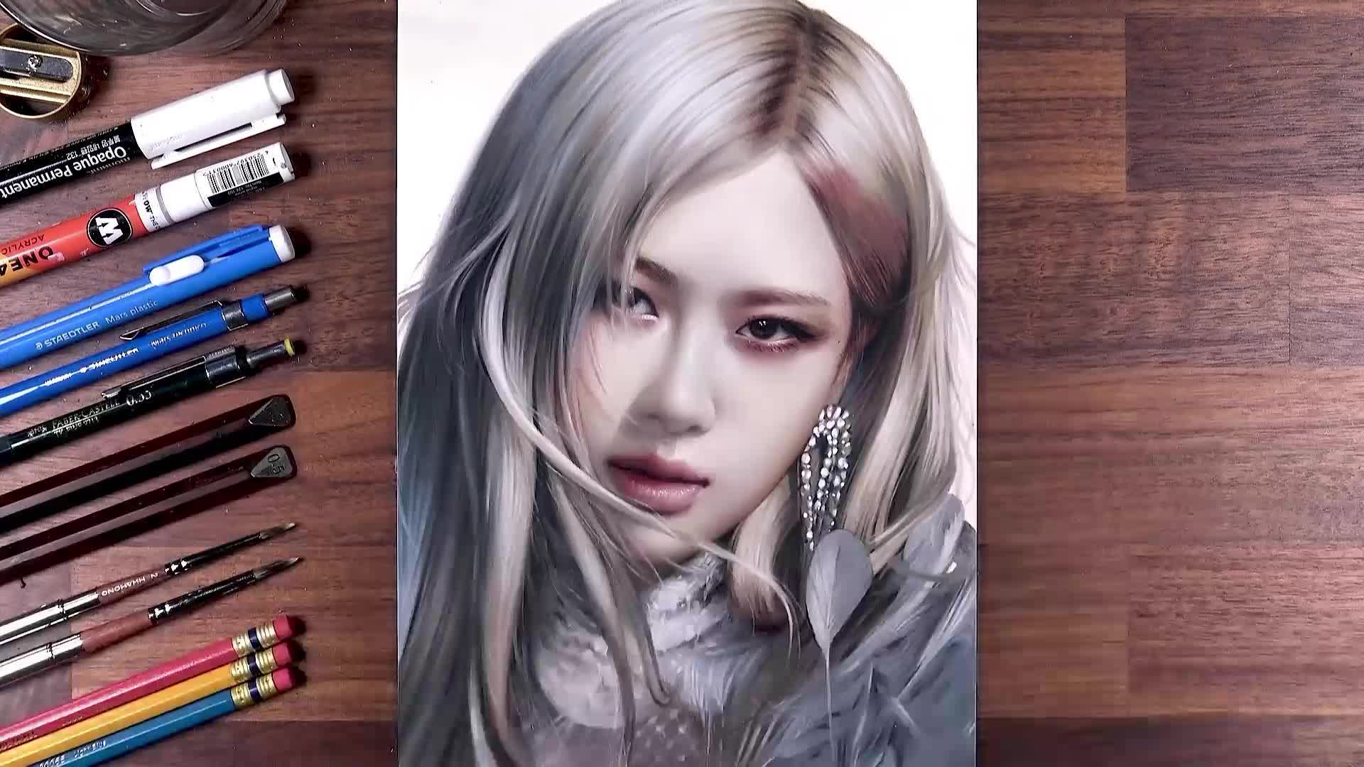 应粉丝要求,画一个韩国女歌手朴彩英(rosé)