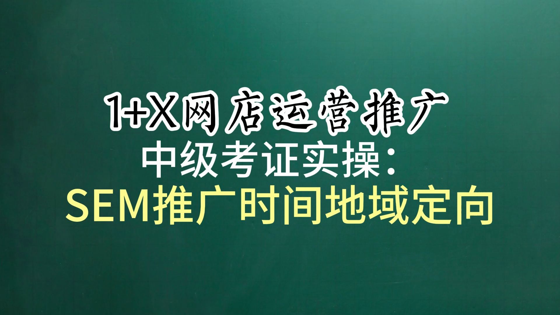 任务1.1时间地域定向 工作领域二:SEM推广 1+X网店运营推广中级考证实操:SEM推广地域时间定向哔哩哔哩bilibili