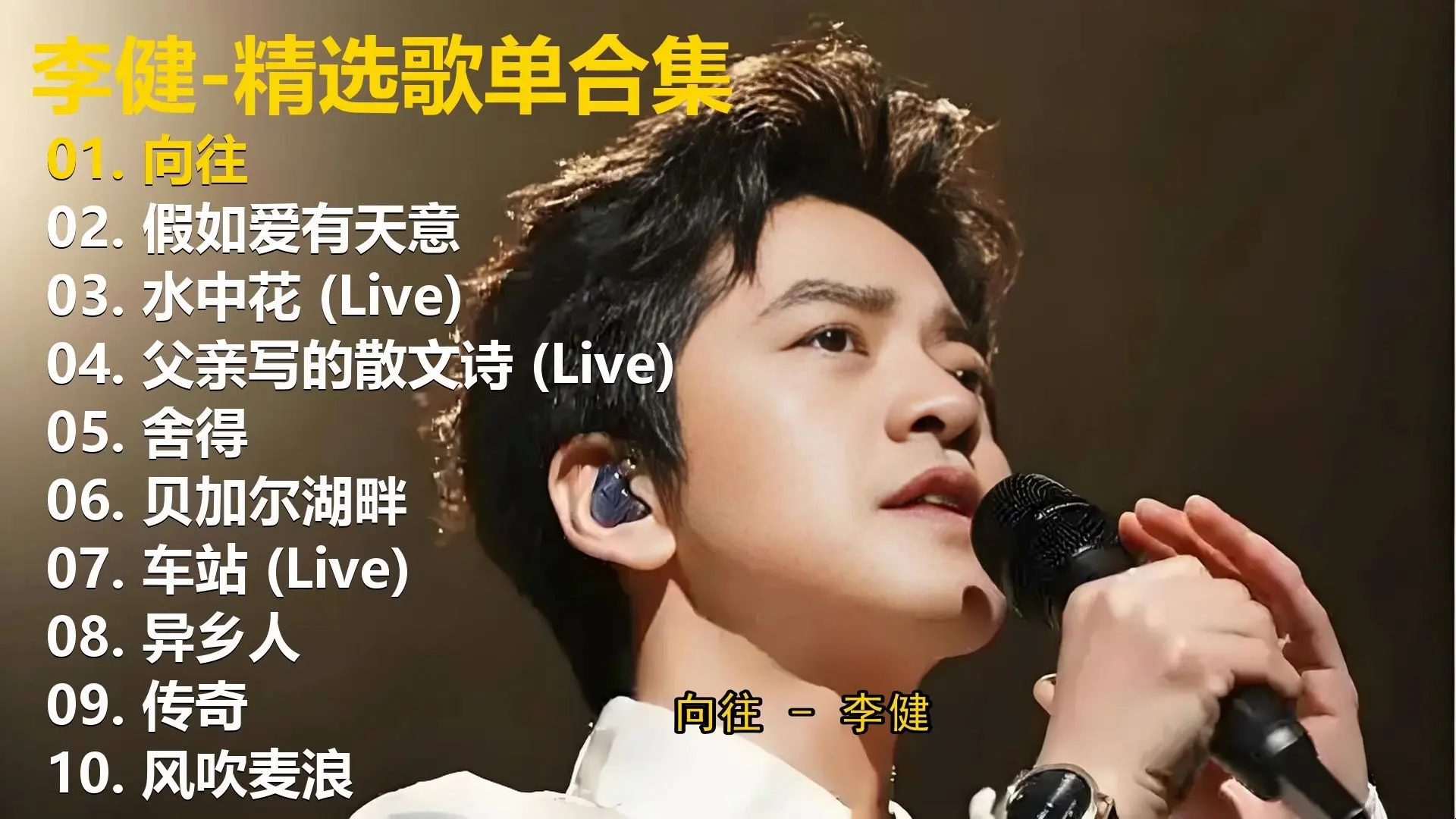 【李健】精选歌单合集《向往》《假如爱有天意》《水中花 (Live)》《父亲写的散文诗 (Live)》《舍得》《贝加尔湖畔》《车站 (Live ...
