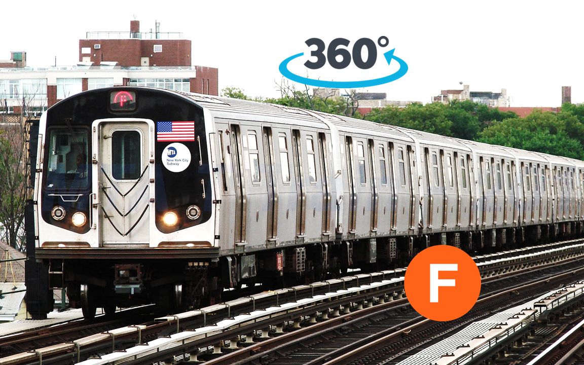 【360°全景视频】纽约地铁f线车顶展望(ave i至ave u区间)