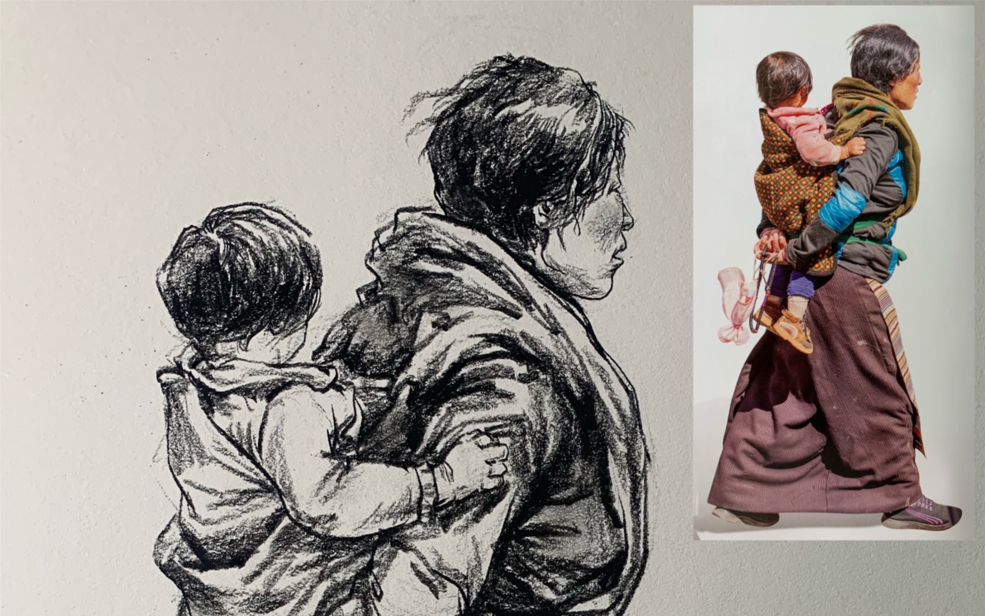 干货-速写背小孩的藏民妈妈(下)