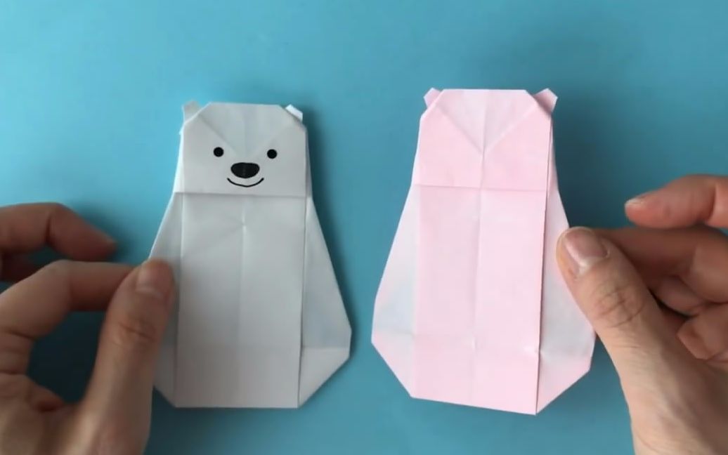 动物折纸diy教你如何折纸北极熊的方法适合孩子们学