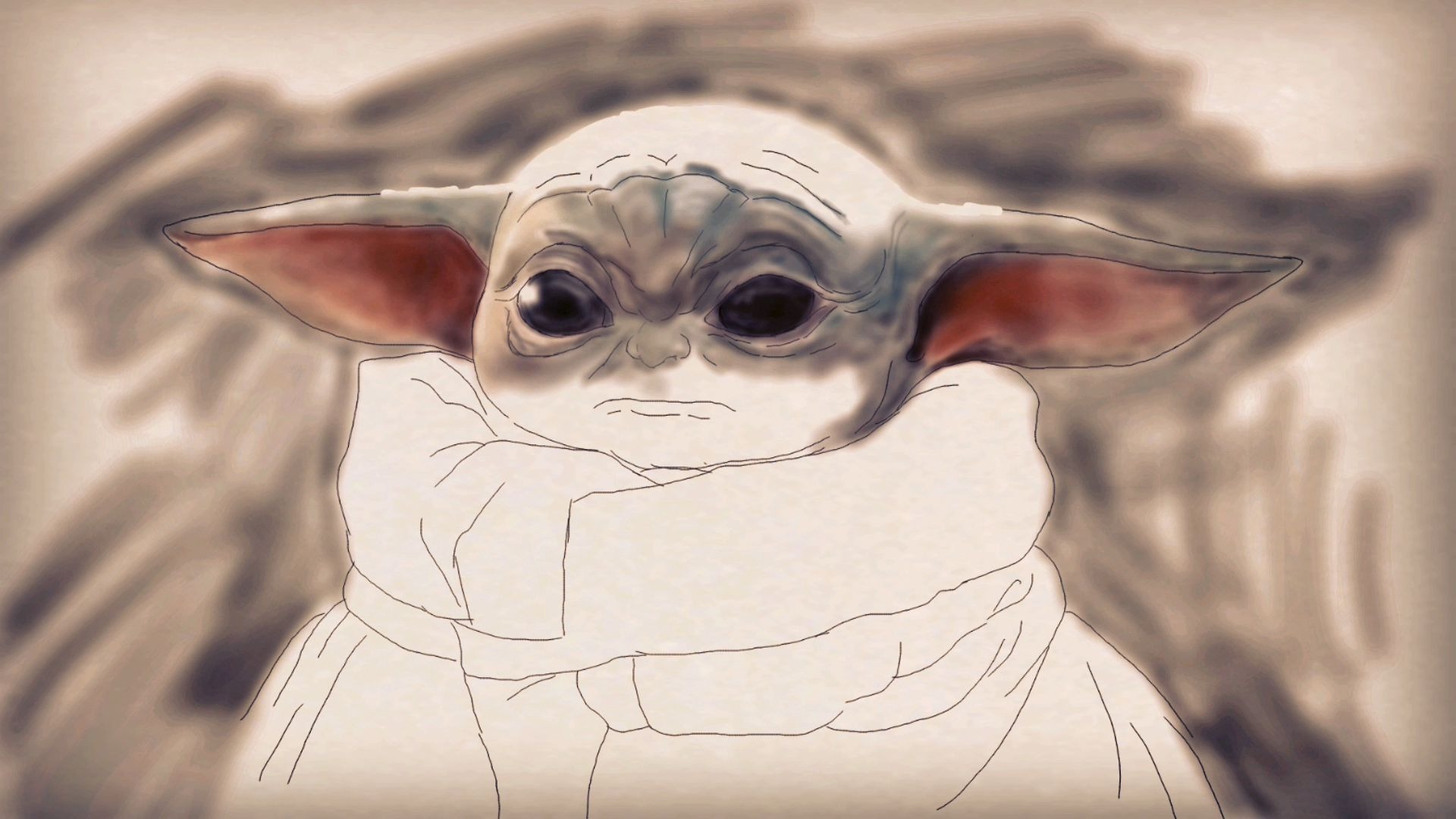 《曼达洛人》尤达宝宝绘制,不成功,不萌还有点丑