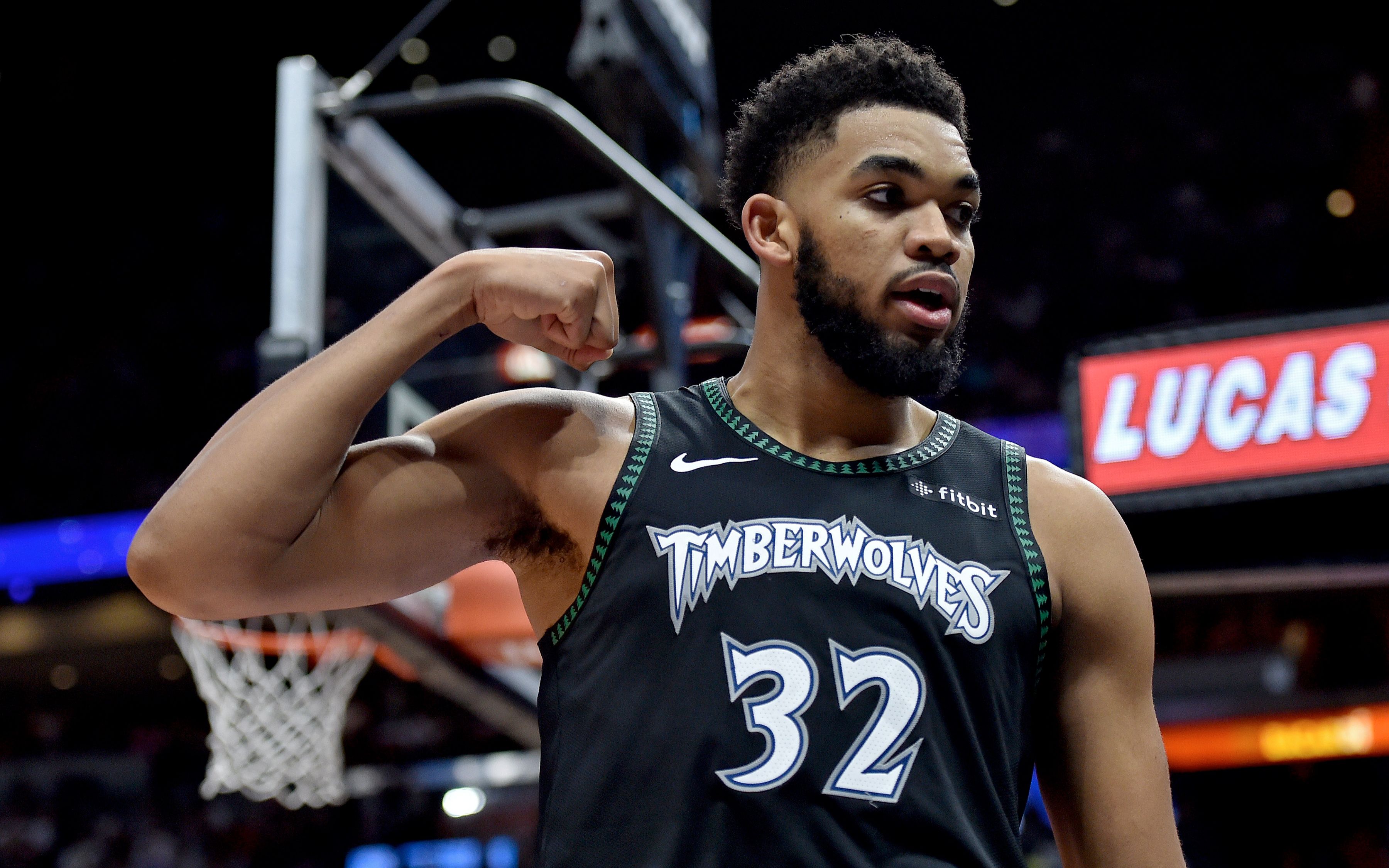 nba原声比赛明尼苏达森林狼卡尔安东尼唐斯56154擒鹰高清版20180328