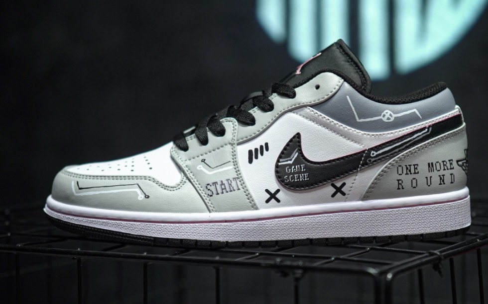 aj1 air jordan 1 low 赛博朋克 黑白像素 yuan.pro