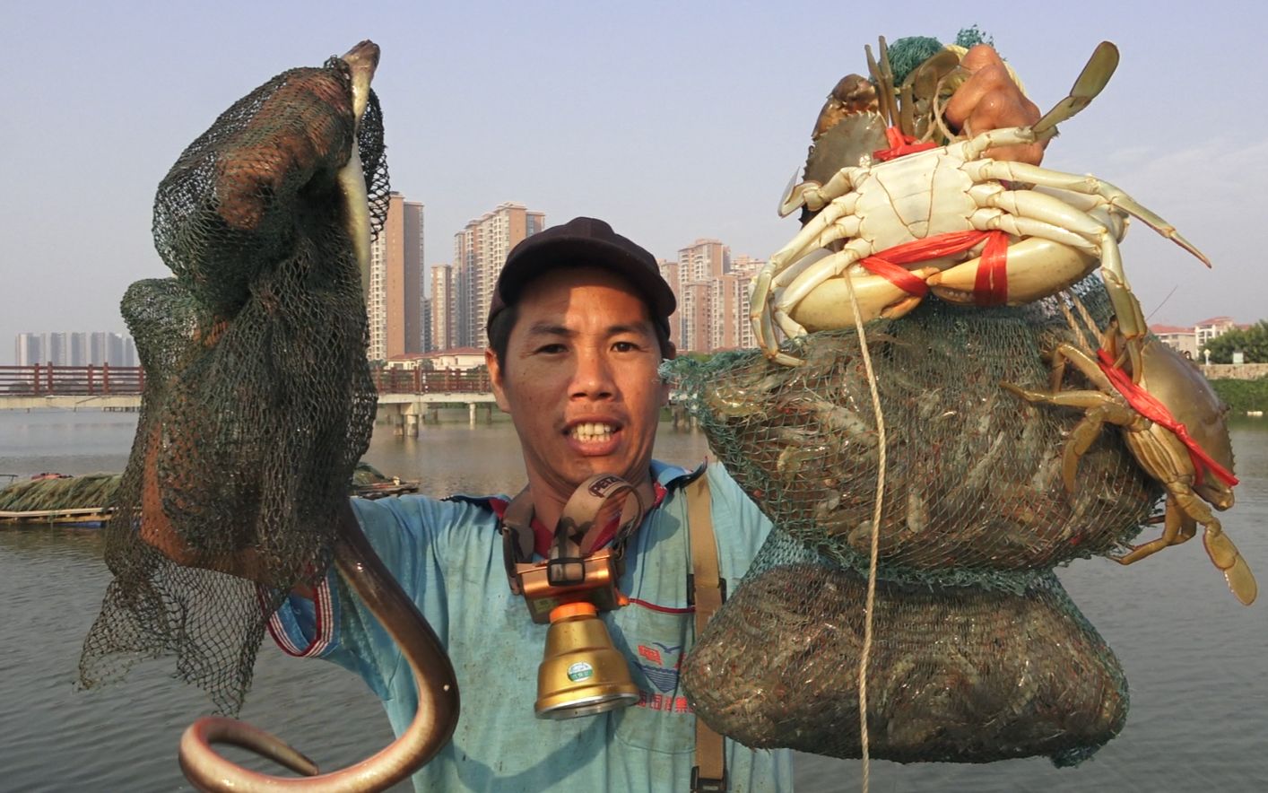 小池和老婆赶海大丰收很多海鲜好货深圳土豪网友全部都买走