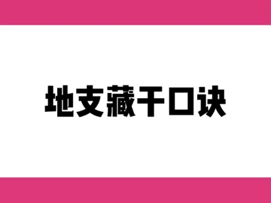 地支藏干口诀#国学文化#命理八字#易经文化#易学智慧#传统文化#家居环境哔哩哔哩bilibili