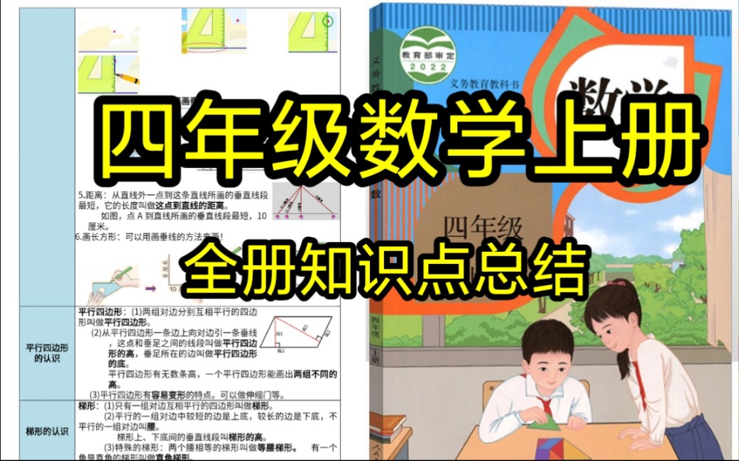 四年级期末复习✔数学知识点梳理总结✔拿下98+哔哩哔哩bilibili