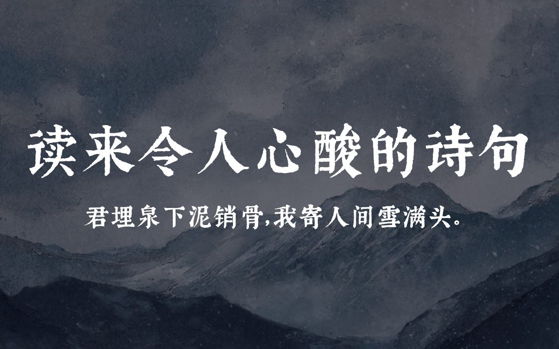 “却将万字平戎策,换得东家种树书”|那些读来令人心酸,不禁落泪的句子哔哩哔哩bilibili