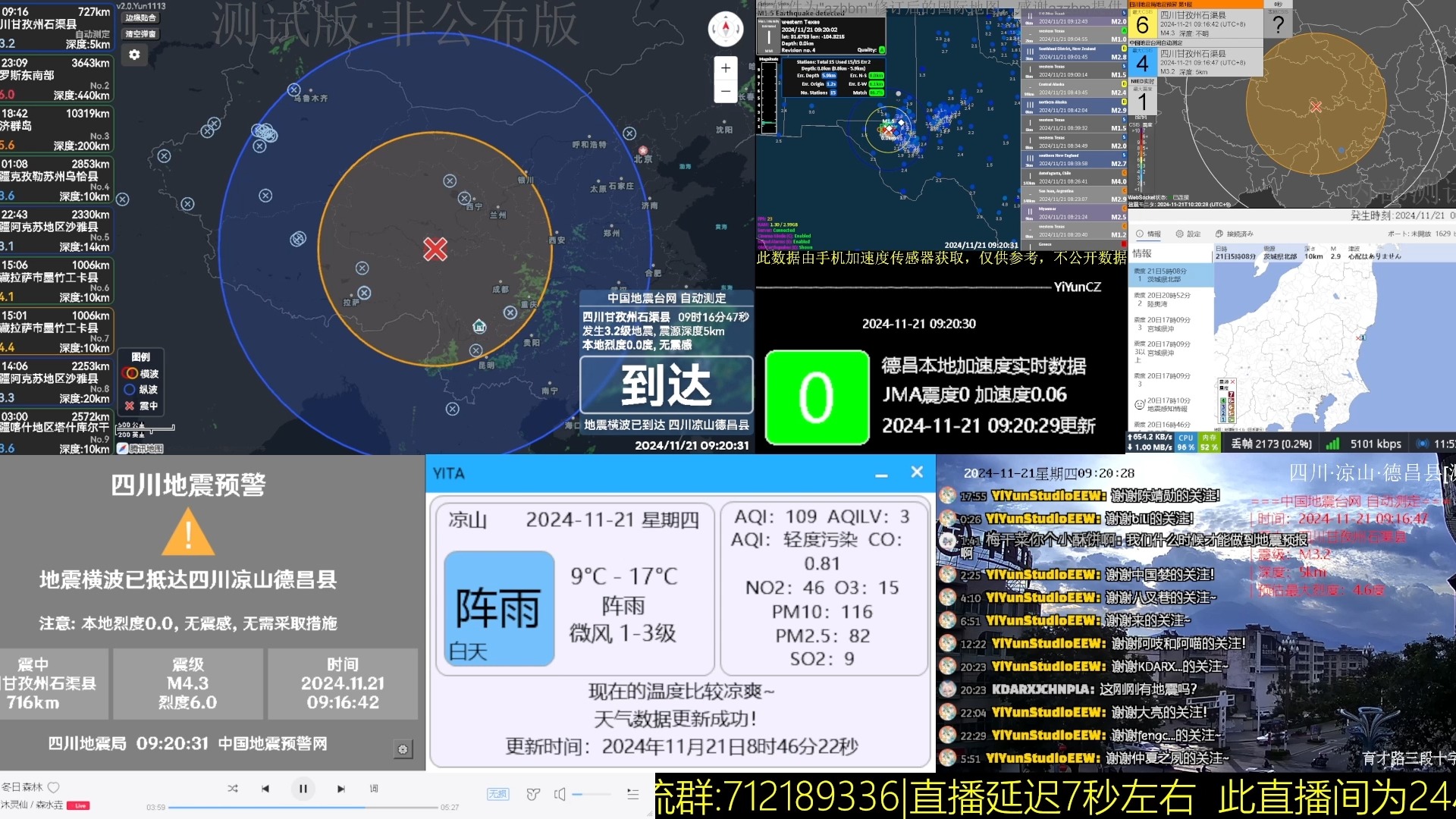 【四川地震】四川甘孜州石渠县20241121/09:16发生M3.4级地震 烈度4.3 凉山德昌震度0.0[预估,无感]哔哩哔哩bilibili