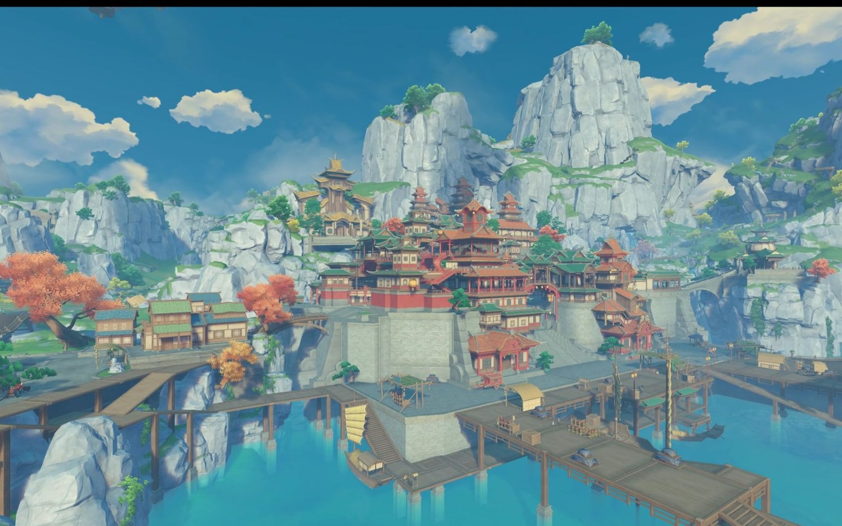 航拍璃月测试,太美丽了!