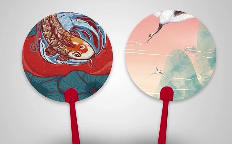 9款中国风纸扇扇子vi样机