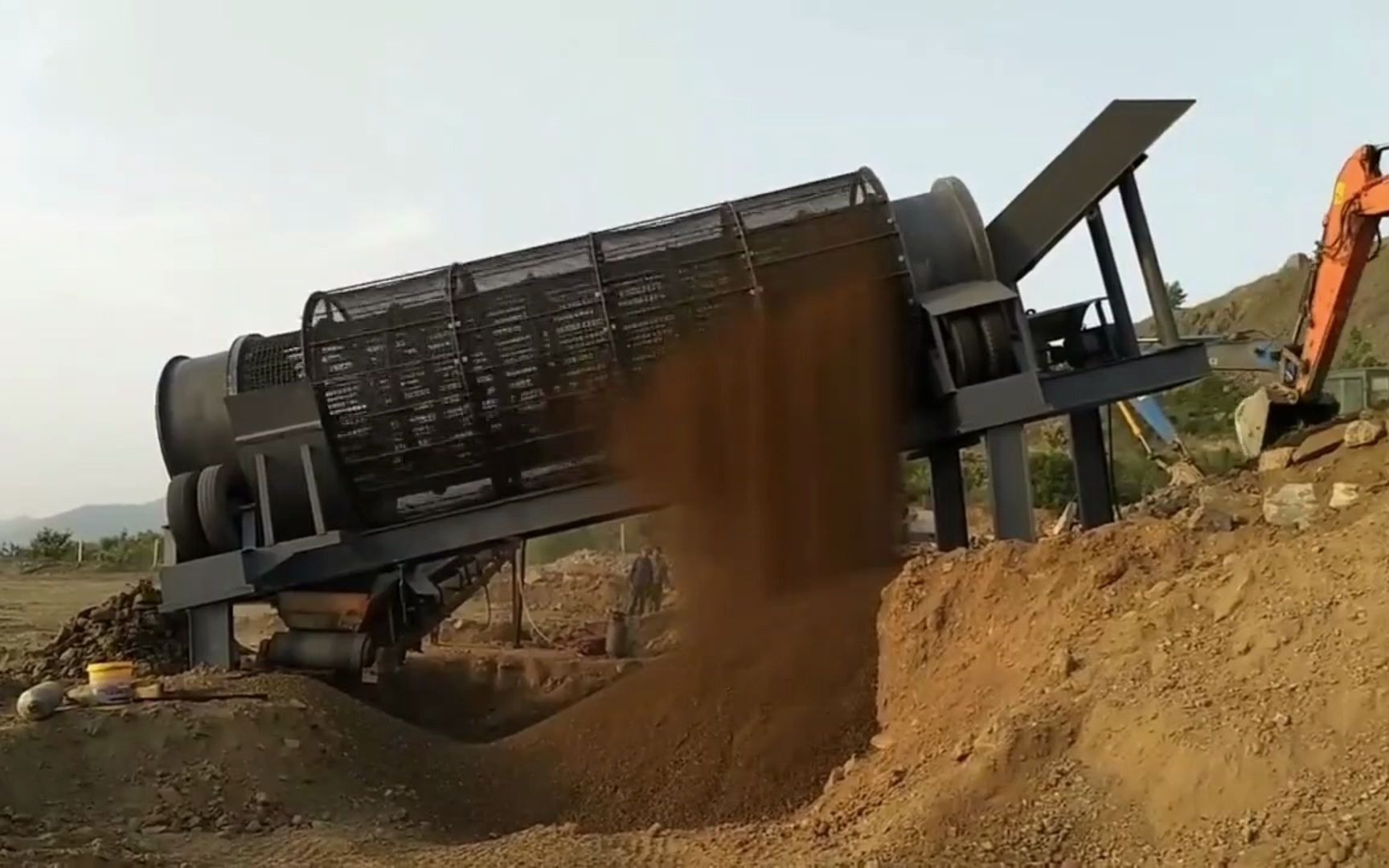 天泽大型滚筒筛石机 筛土机 泥土分离设备 煤矸石分选机