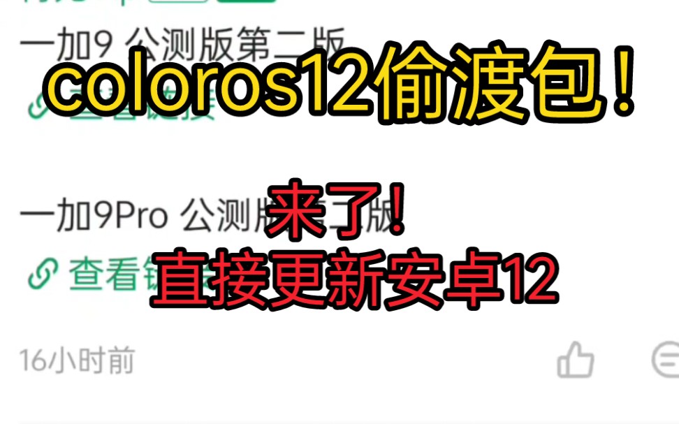 [图]Colos OS12偷渡包来了！直接升级安卓12